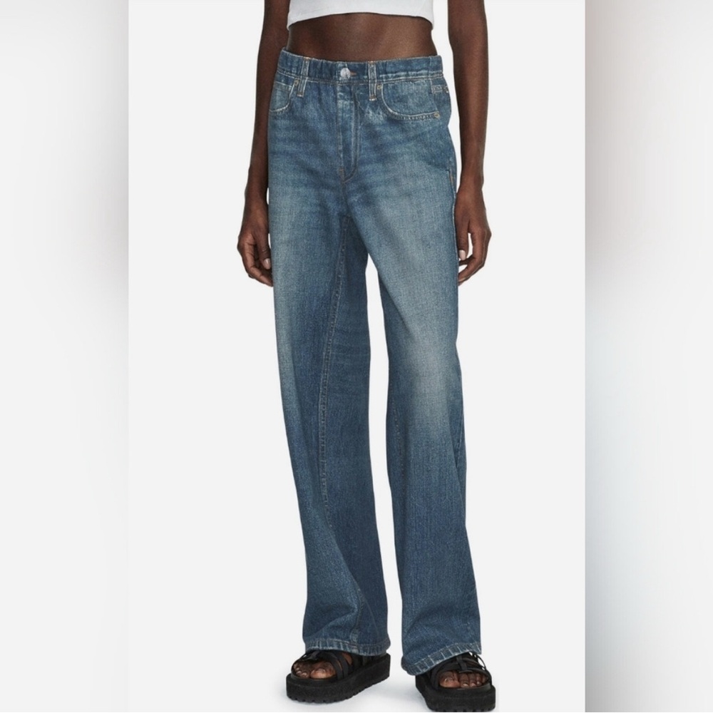 Rag & Bone Miramar Wide Leg Cotton Sweatpant Jean Lenox Size Medium NWT